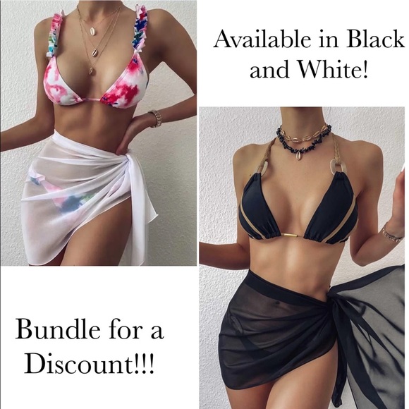 Sexy Black Sarong Wrap Swimsuit Coverup - Picture 7 of 16